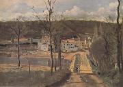 Jean Baptiste Camille  Corot Les Maisons Cabassud a Ville-d'Avray (mk11) oil on canvas